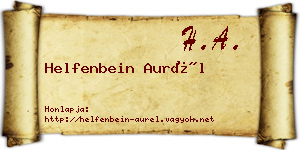 Helfenbein Aurél névjegykártya